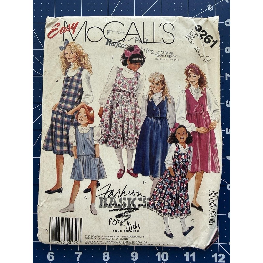 McCall's Fashion Basics For Kids Pattern 3261 Girls' Jumpers Size 10-14 UC FF